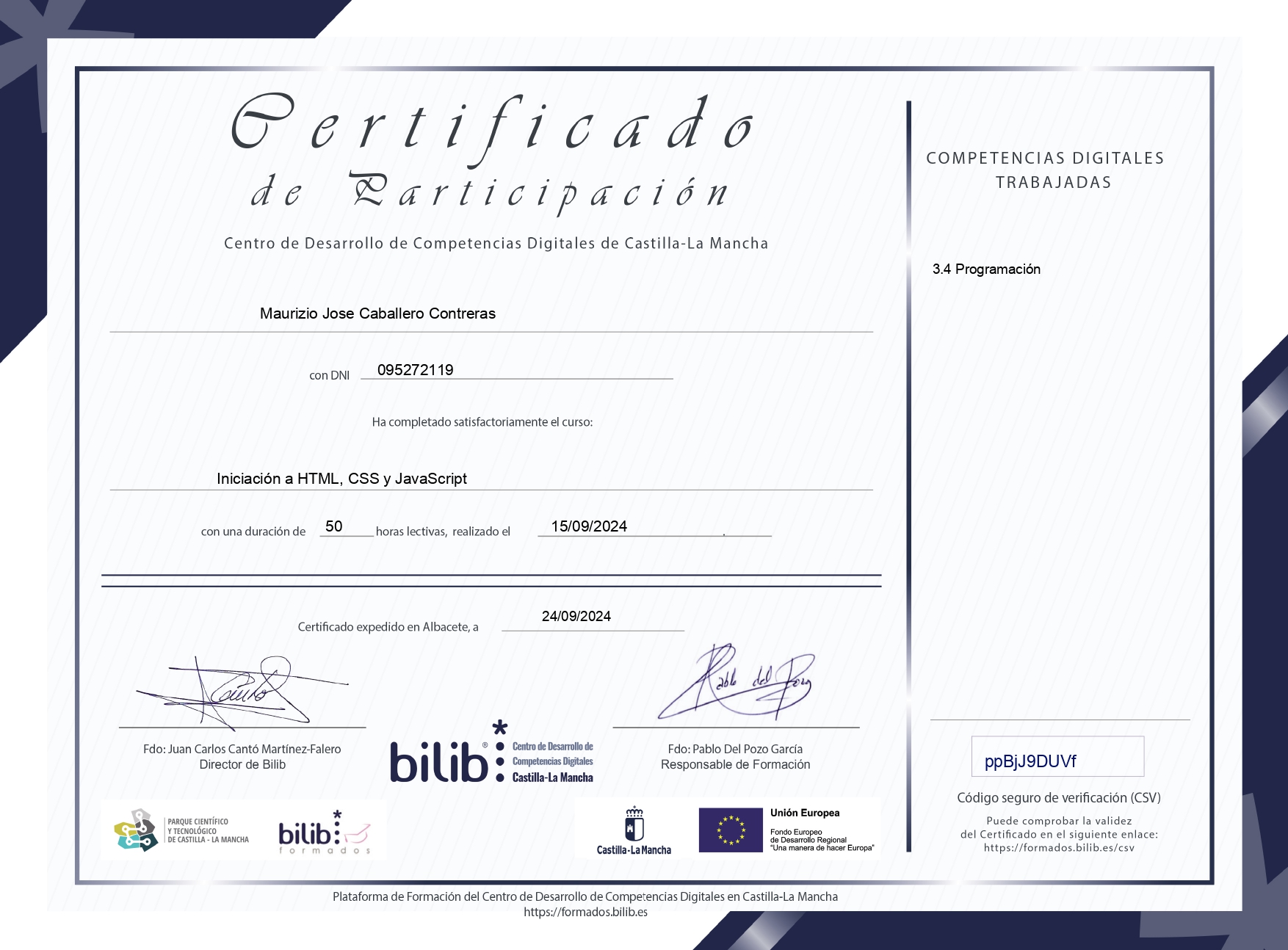 Iniciación a HTML, CSS y JavaScript - Centro de Desarrollo de Competencias Digitales de Castilla-La Mancha.