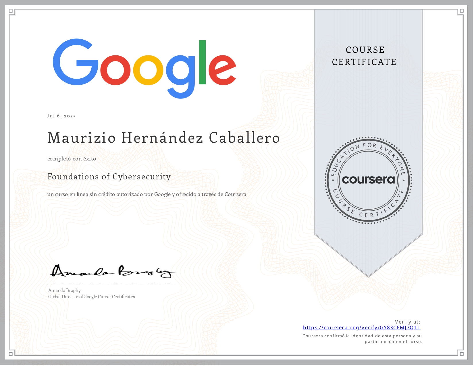 Fundamentos de CyberSeguridad / Coursera Google